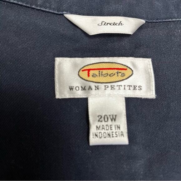 Talbots Woman Petites Stretch Cotton Spandex Blue Jacket 20W Preppy Business - Picture 8 of 8